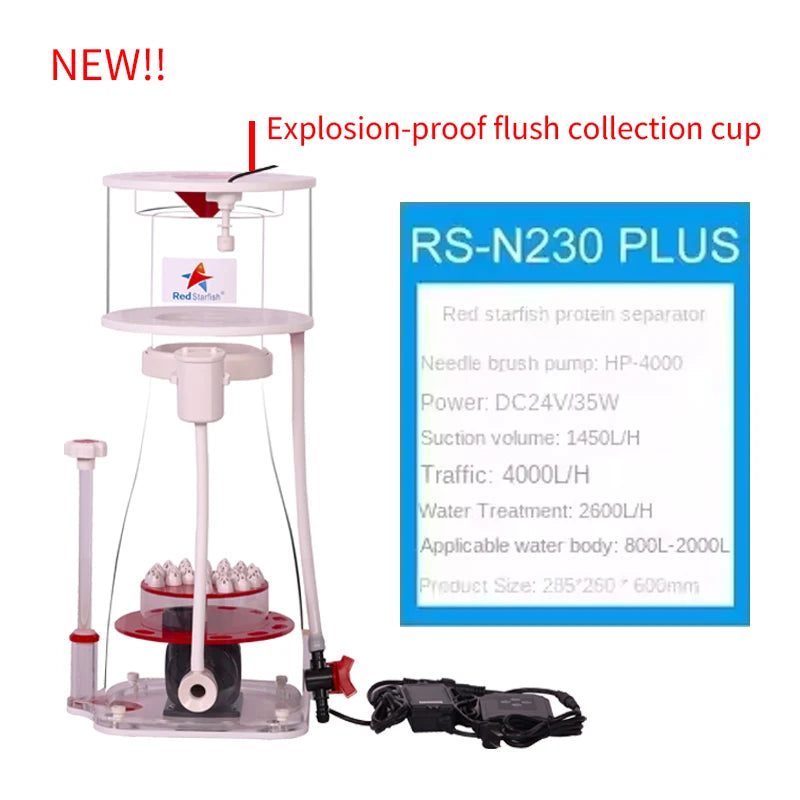 110-240V Red Starfish Aquarium Internal Protein Skimmer Sump Pump Saltwater Marine Reef Needle Wheel Venturi Pump 200-600L