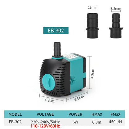 3-60W Ultra-Quiet Submersible Water Pump Fountain Fish Pond Aquarium Water Pump Filter Fish Tank Fountain Pump 220V-240V/110V