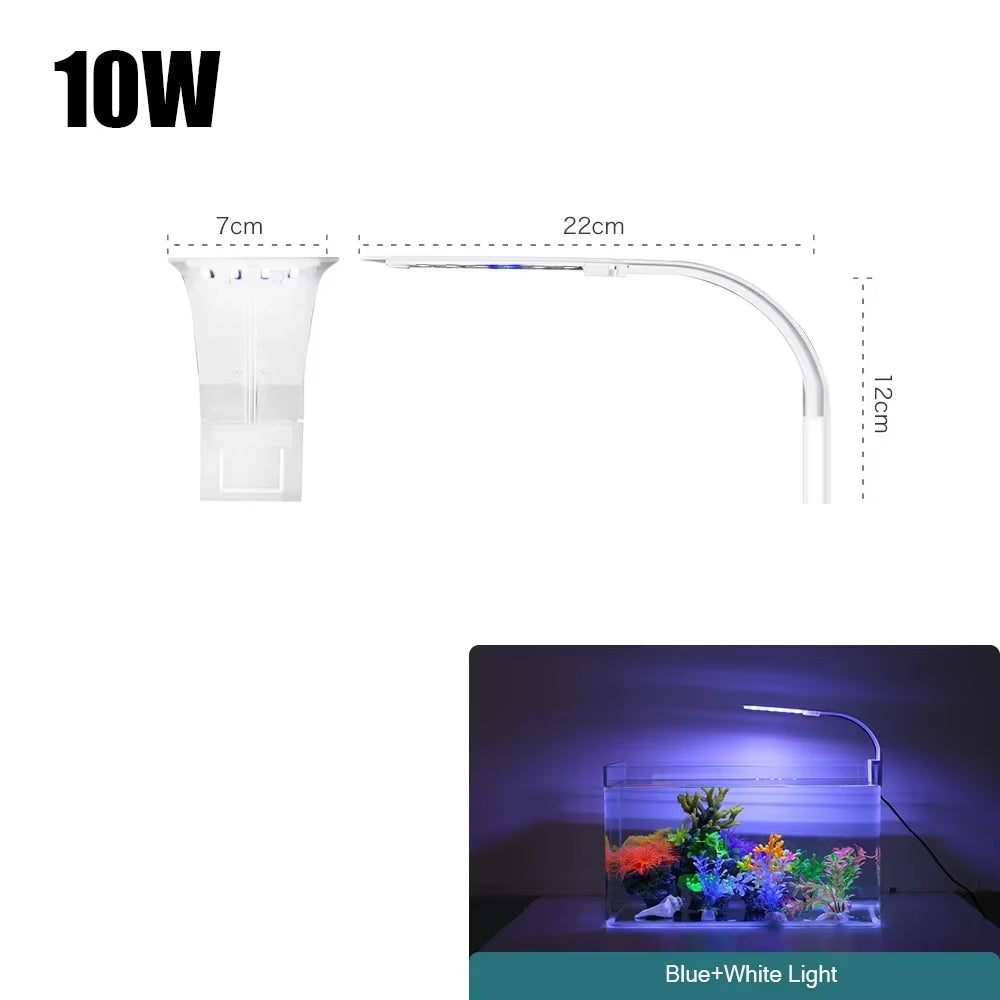 Super Slim LED Aquarium Light Lighting Plants Grow Light 5W/10W/15W Aquatic Plant Lighting Waterproof Clip-On Lamp for Fish Tank