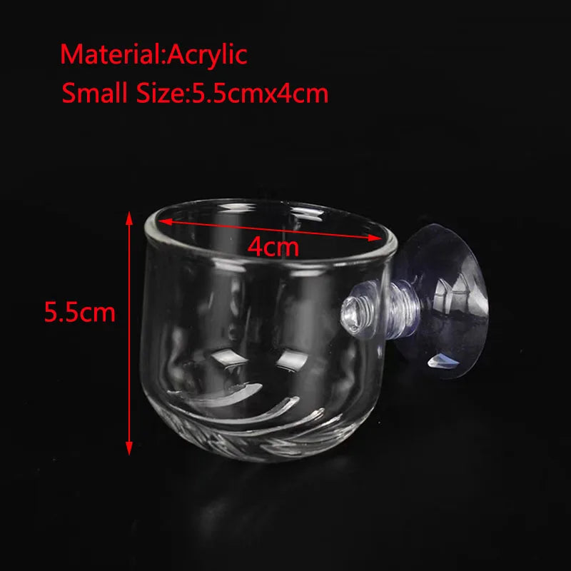Aquarium Decoration Hanging Fish Tank Mini Crystal Acrylic Glass Pot Polka Water Planting Cylinder Cup Feeding Accessories