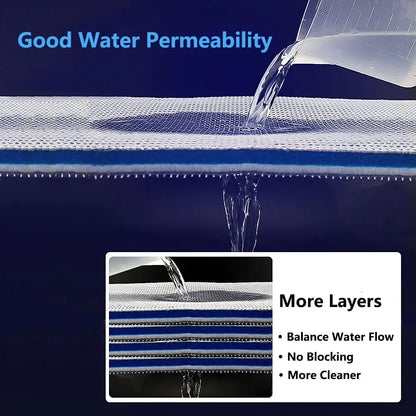 12D 8D Aquarium Filter Sponge Media Upgraded 12-Layers No Glue Filter Pads Fish Tank Skimmer Koi Pond Filter Cotton Accessories