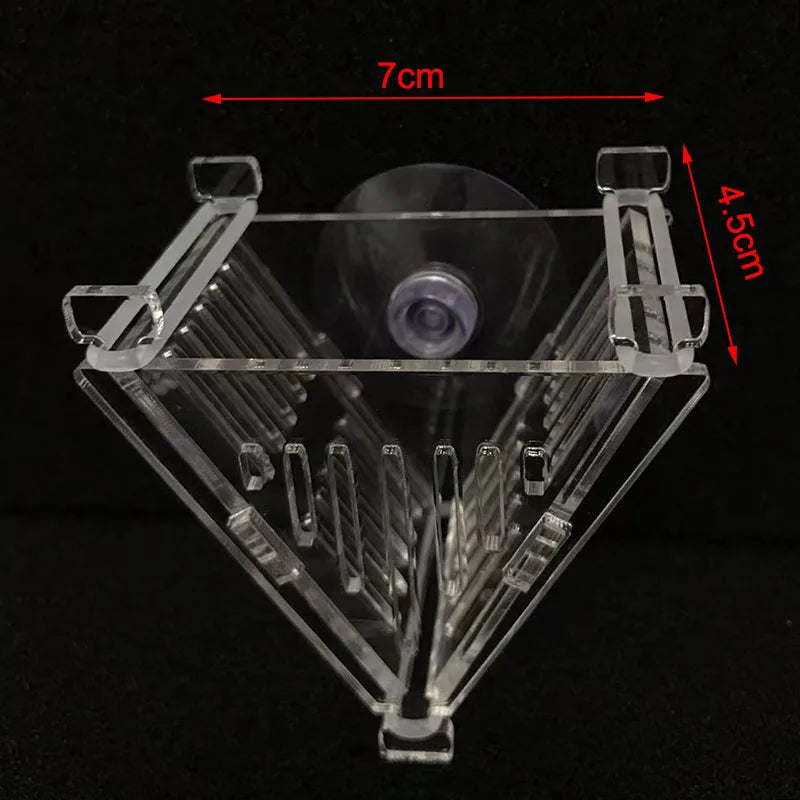 Aquarium Decoration Hanging Fish Tank Mini Crystal Acrylic Glass Pot Polka Water Planting Cylinder Cup Feeding Accessories