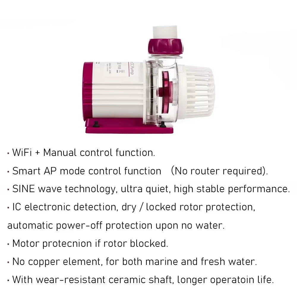 Jebao MDP Series DC Aquarium Submersible Water Pump WIFI Control Fish Tank Circulation Return Pump with LCD Display Controller