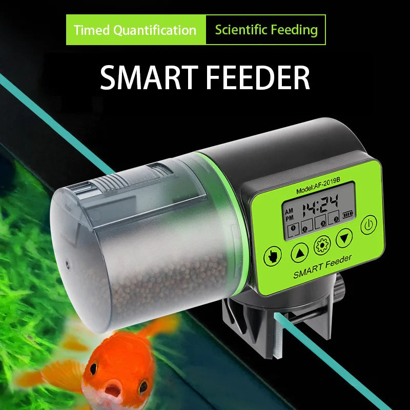 Automatic Fish Feeder Digital Fish Tank Aquarium Food Dispenser Plastic Intelligent Timing Electric Fish Feeding Tool for Turtle