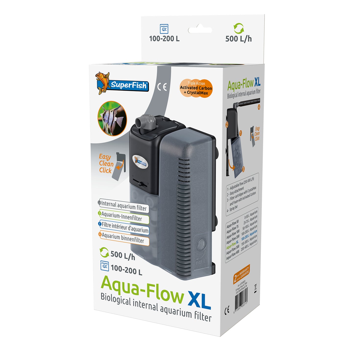 SUPERFISH AQUAFLOW INTERNAL POWER FILTER AQUARIUM SPRAY BAR FISH TANK BIO MEDIA
