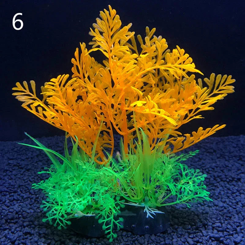 Aquarium Artificial Decor Plants Simulation Water Weeds Ornament Fish Tank Plant Water Weeds Aquarium Grass Decoration 14Cm