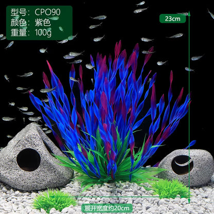 1Pc Artificial Underwater Plants Aquarium Fish Tank Seaweed Decoration Green Purple Water Grass Viewing Decorations for Home