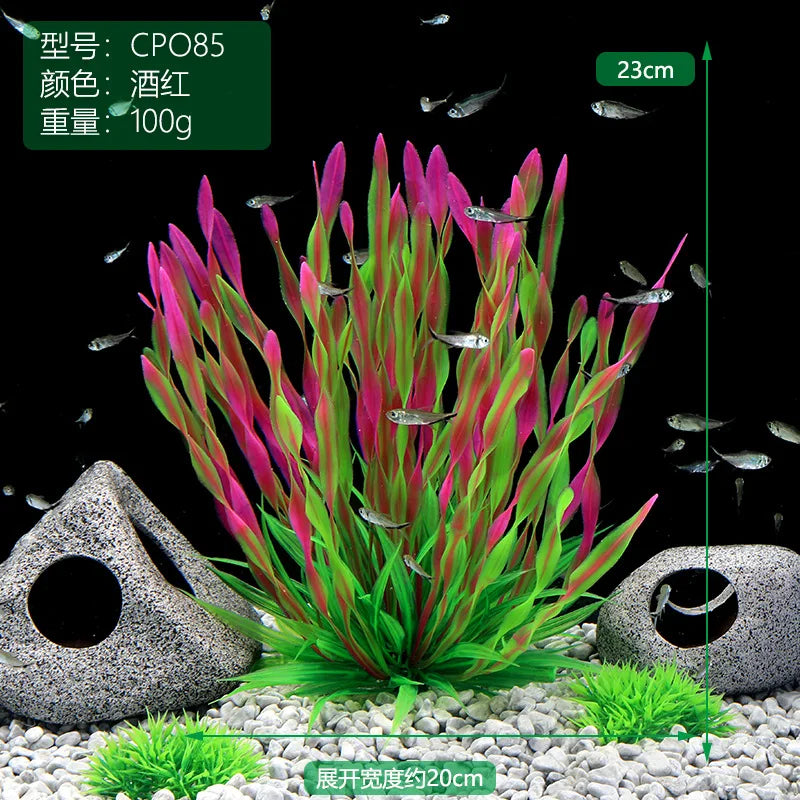 1Pc Artificial Underwater Plants Aquarium Fish Tank Seaweed Decoration Green Purple Water Grass Viewing Decorations for Home