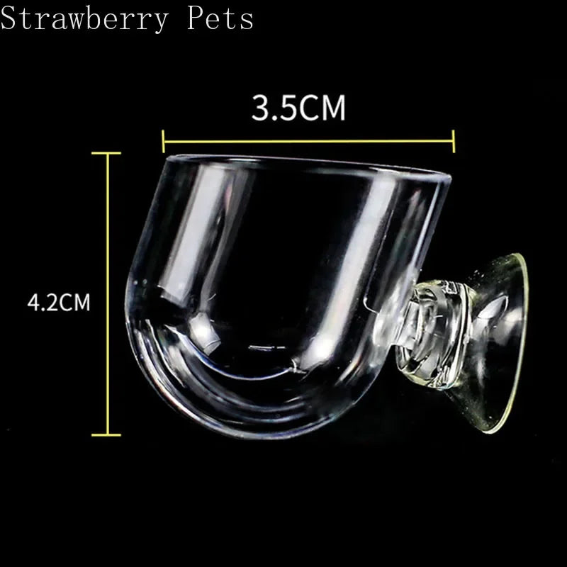 Aquarium Decoration Hanging Fish Tank Mini Crystal Acrylic Glass Pot Polka Water Planting Cylinder Cup Feeding Accessories