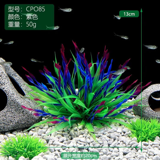1Pc Artificial Underwater Plants Aquarium Fish Tank Seaweed Decoration Green Purple Water Grass Viewing Decorations for Home