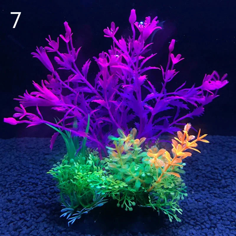 Aquarium Artificial Decor Plants Simulation Water Weeds Ornament Fish Tank Plant Water Weeds Aquarium Grass Decoration 14Cm
