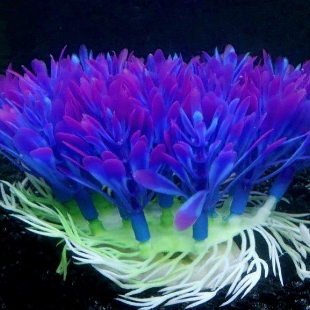 Vibrant Purple Round Grass Aquarium Decor