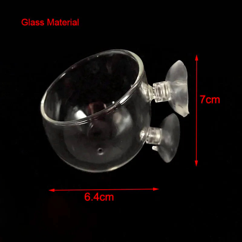 Aquarium Decoration Hanging Fish Tank Mini Crystal Acrylic Glass Pot Polka Water Planting Cylinder Cup Feeding Accessories