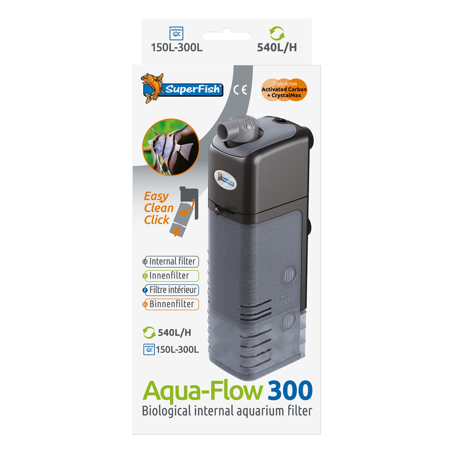SUPERFISH AQUAFLOW INTERNAL POWER FILTER AQUARIUM SPRAY BAR FISH TANK BIO MEDIA