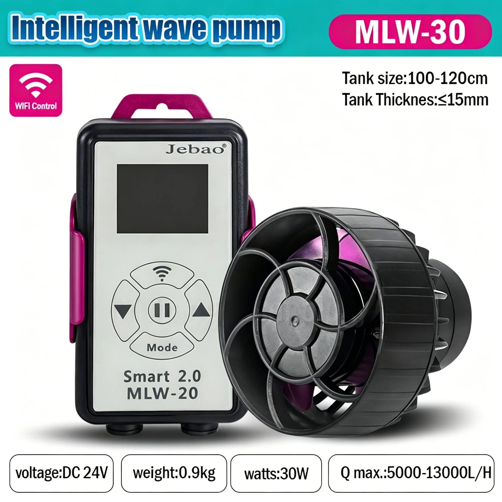 Jebao MLW Series DC Magnetic Wave Maker WIFI Ultra Quiet Variable Frequency Circulation Pump for Marine Reef Aquarium