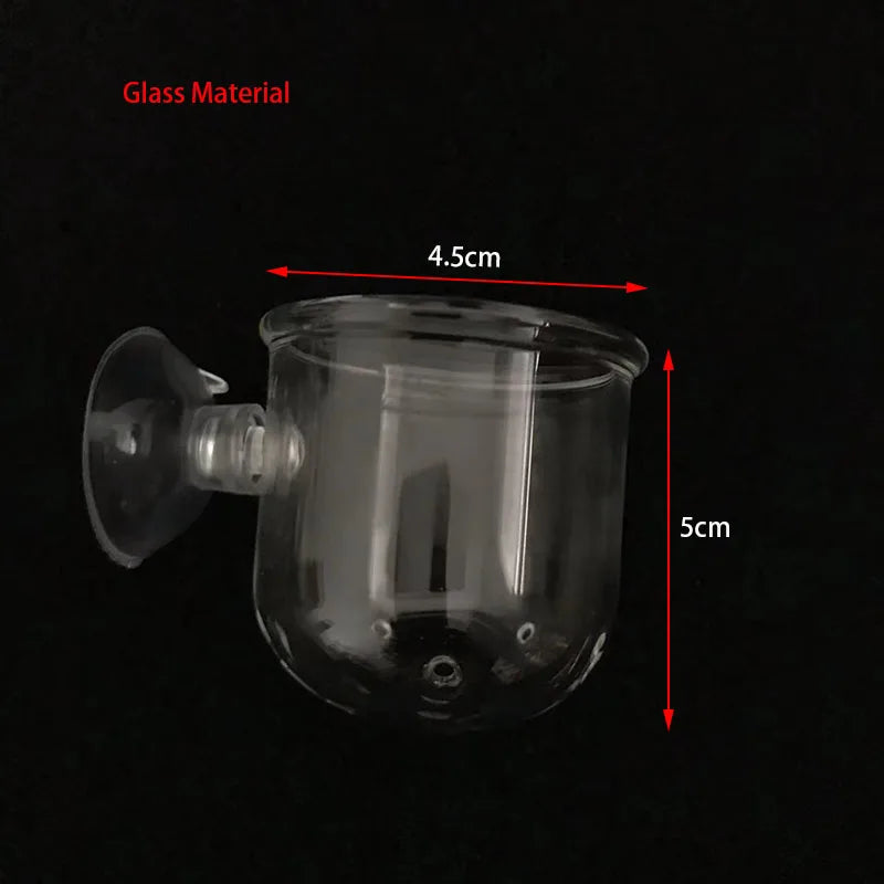 Aquarium Decoration Hanging Fish Tank Mini Crystal Acrylic Glass Pot Polka Water Planting Cylinder Cup Feeding Accessories