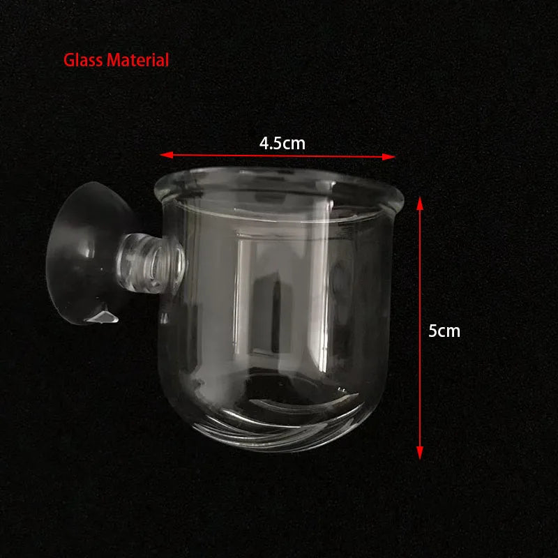 Aquarium Decoration Hanging Fish Tank Mini Crystal Acrylic Glass Pot Polka Water Planting Cylinder Cup Feeding Accessories