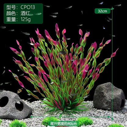 1Pc Artificial Underwater Plants Aquarium Fish Tank Seaweed Decoration Green Purple Water Grass Viewing Decorations for Home