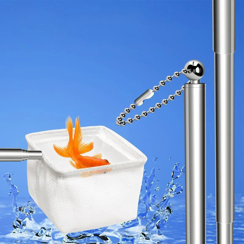 New Aquarium Fish Fishing Net Stainless Steel Retractable Small Shrimp Fishing Nets Fish Accessories For Fish Tank Cleaner Tool