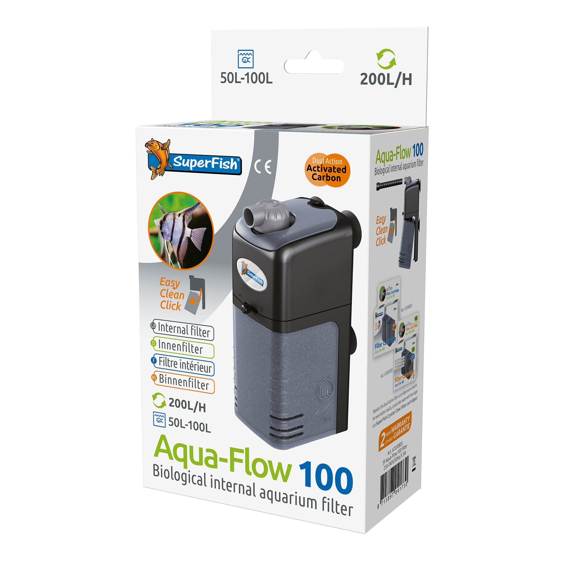 SUPERFISH AQUAFLOW INTERNAL POWER FILTER AQUARIUM SPRAY BAR FISH TANK BIO MEDIA