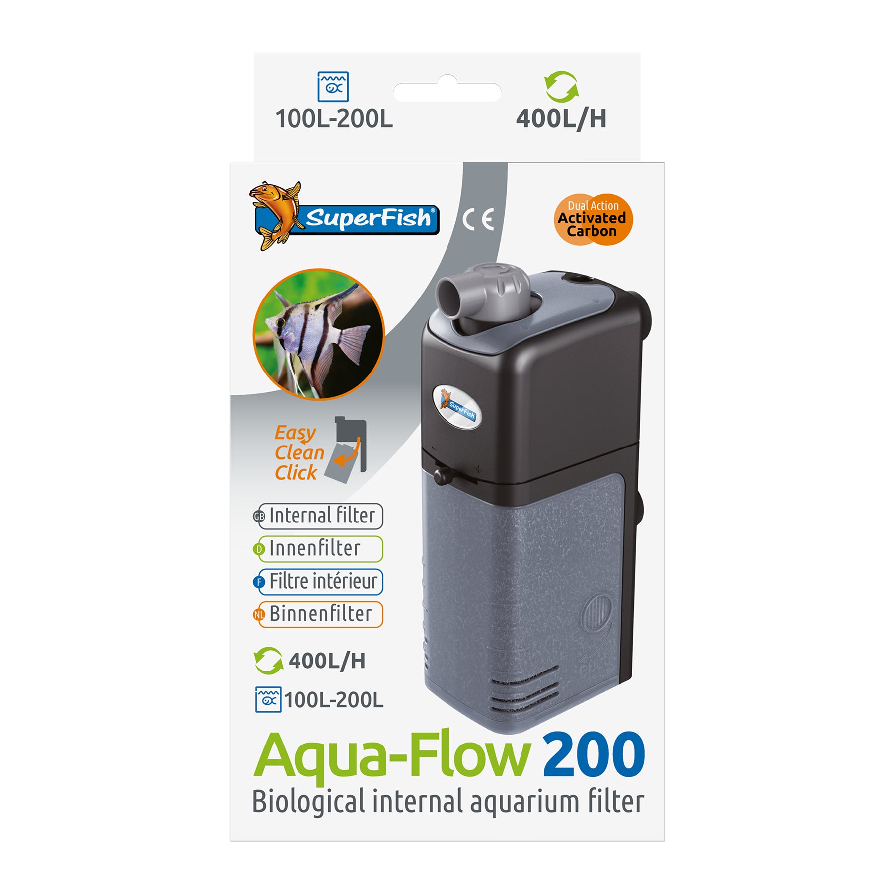 SUPERFISH AQUAFLOW INTERNAL POWER FILTER AQUARIUM SPRAY BAR FISH TANK BIO MEDIA