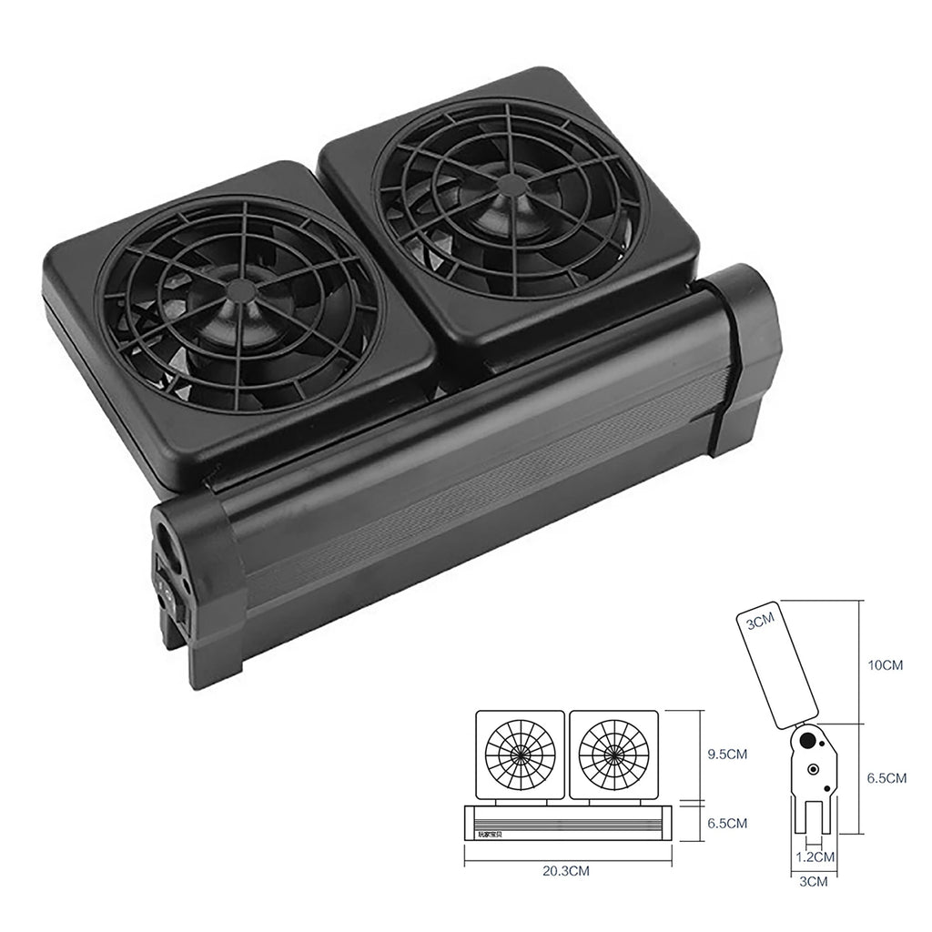 Adjustable Wind Speed Cooling Fan Fish Tank Cooling Fan Timing Fish Tank Cooler Glass Thickness ≤12mm Aquarium Accessories
