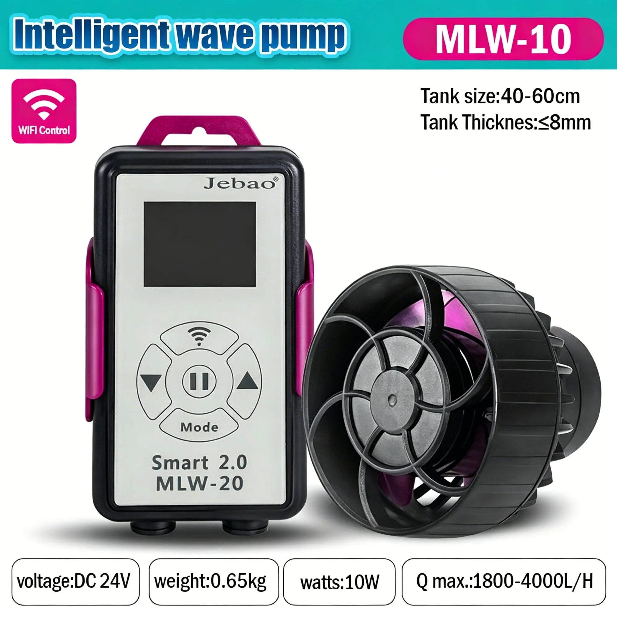 Jebao MLW Series DC Magnetic Wave Maker WIFI Ultra Quiet Variable Frequency Circulation Pump for Marine Reef Aquarium