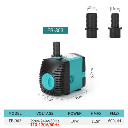 3-60W Ultra-Quiet Submersible Water Pump Fountain Fish Pond Aquarium Water Pump Filter Fish Tank Fountain Pump 220V-240V/110V