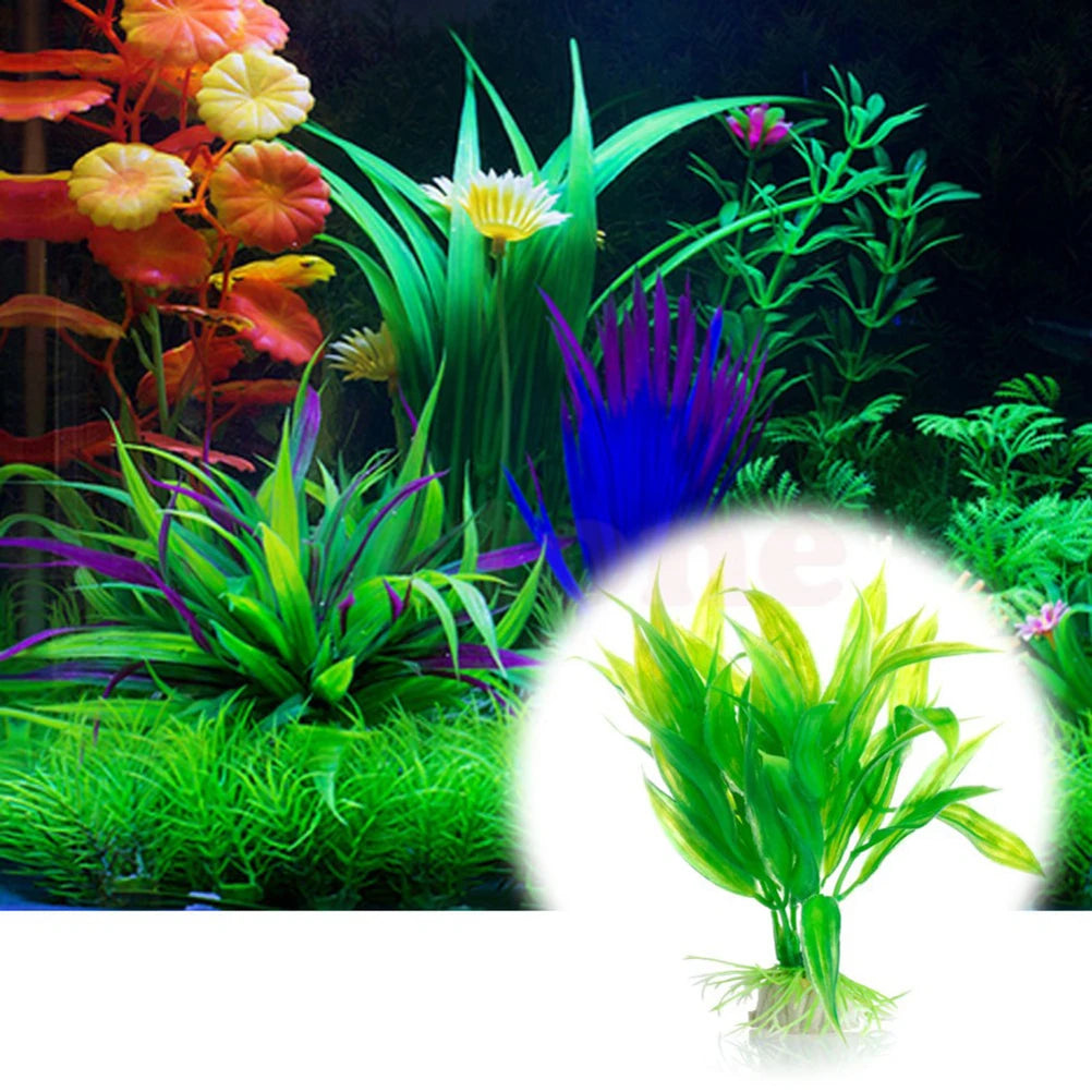 15CM/10CM Underwater Artificial Aquatic Plant Ornaments for Aquarium Fish Tank Green Water Grass Landscape Decoration Hot