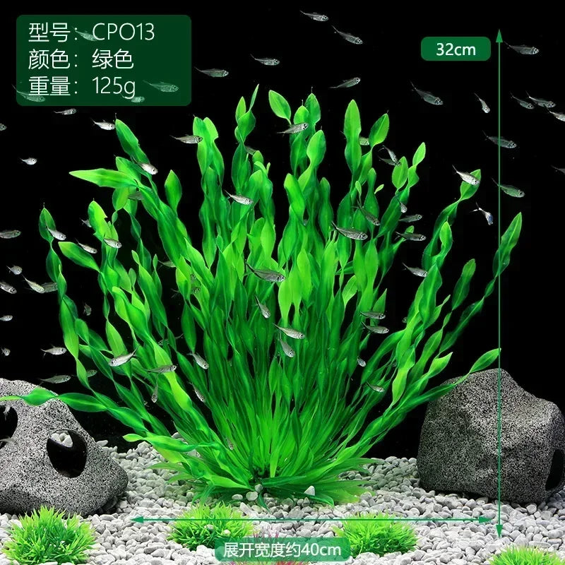 Artificial Underwater Plants Aquarium Fish Tank Seaweed Decoration Green Purple Water Grass Viewing Decorations for Home
