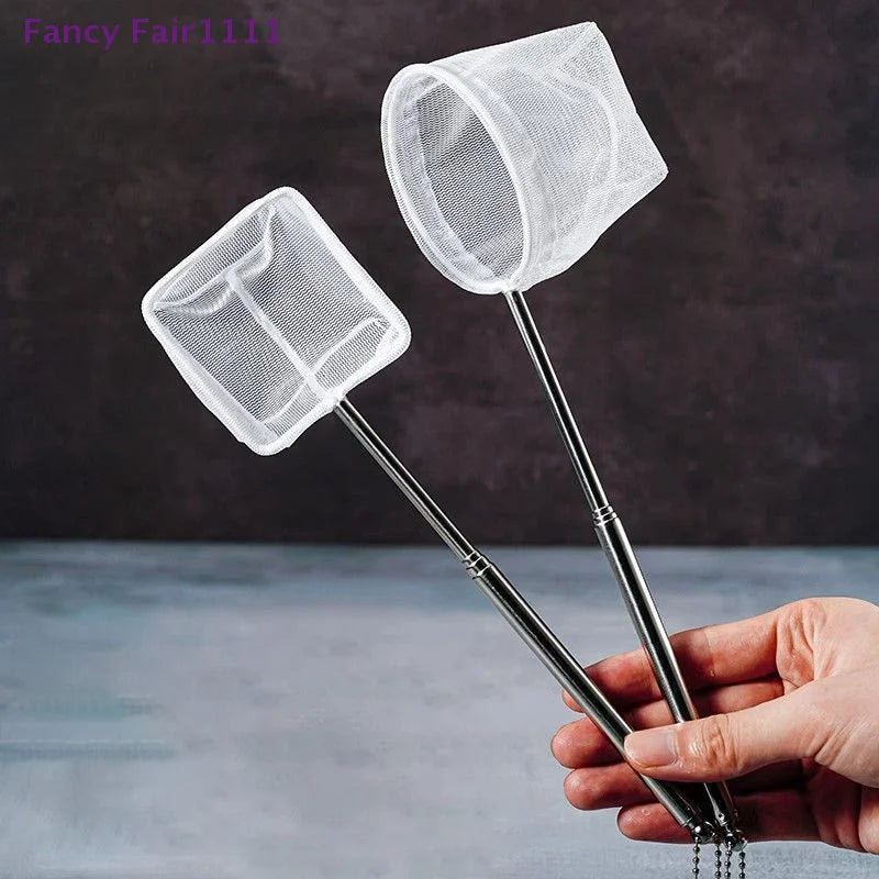 New Aquarium Fish Fishing Net Stainless Steel Retractable Small Shrimp Fishing Nets Fish Accessories For Fish Tank Cleaner Tool