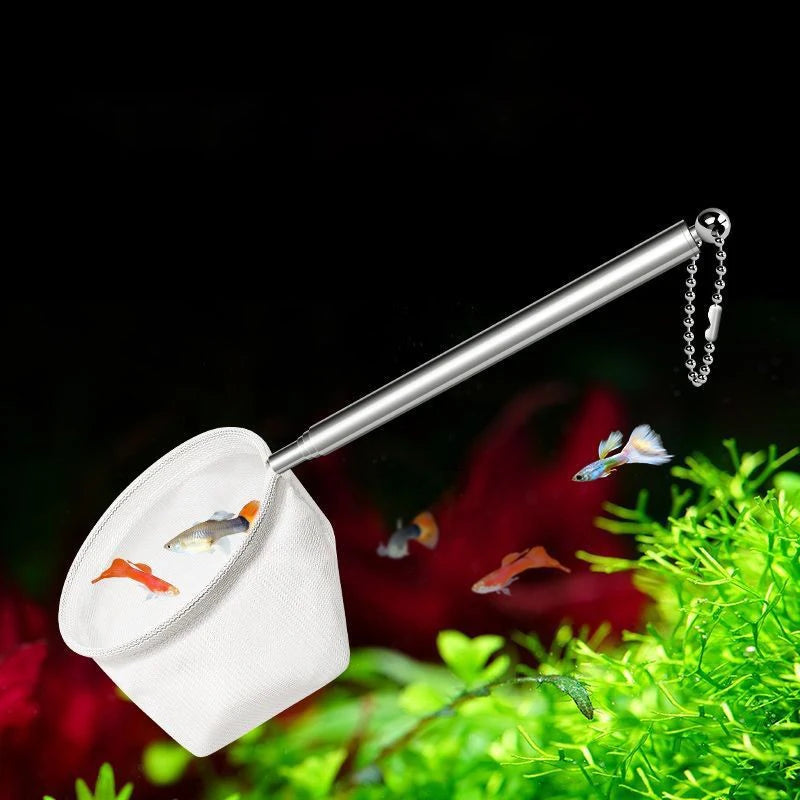 New Aquarium Fish Fishing Net Stainless Steel Retractable Small Shrimp Fishing Nets Fish Accessories For Fish Tank Cleaner Tool