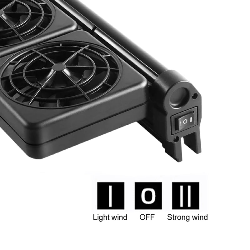 Adjustable Wind Speed Cooling Fan Fish Tank Cooling Fan Timing Fish Tank Cooler Glass Thickness ≤12mm Aquarium Accessories