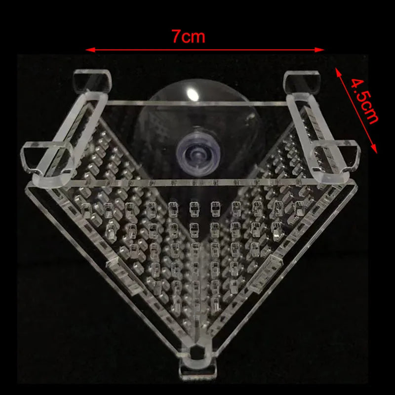 Aquarium Decoration Hanging Fish Tank Mini Crystal Acrylic Glass Pot Polka Water Planting Cylinder Cup Feeding Accessories