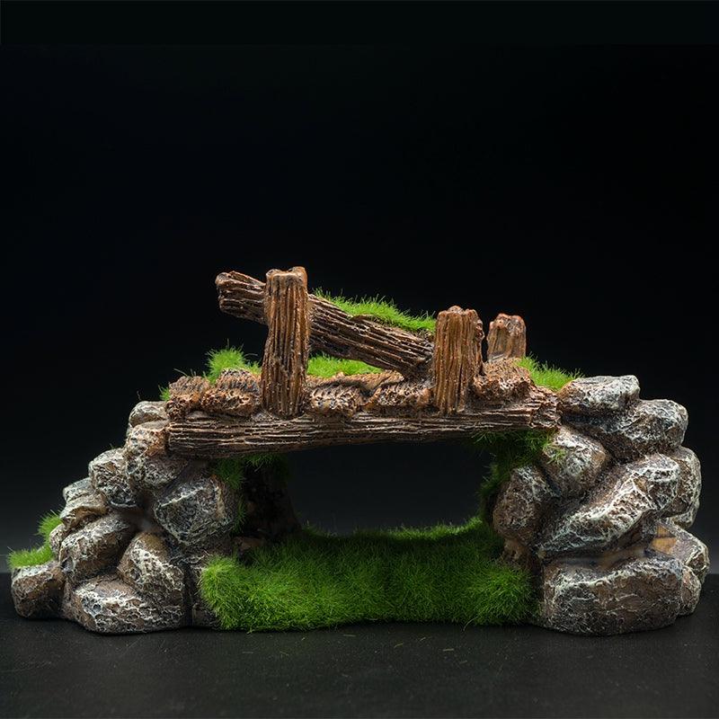 Landscape Stone Flocking Resin Aquarium Decoration