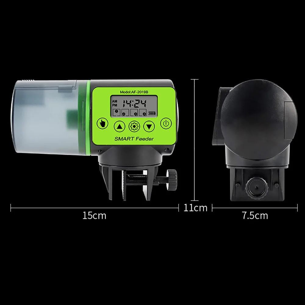 Automatic Fish Feeder Digital Fish Tank Aquarium Food Dispenser Plastic Intelligent Timing Electric Fish Feeding Tool for Turtle