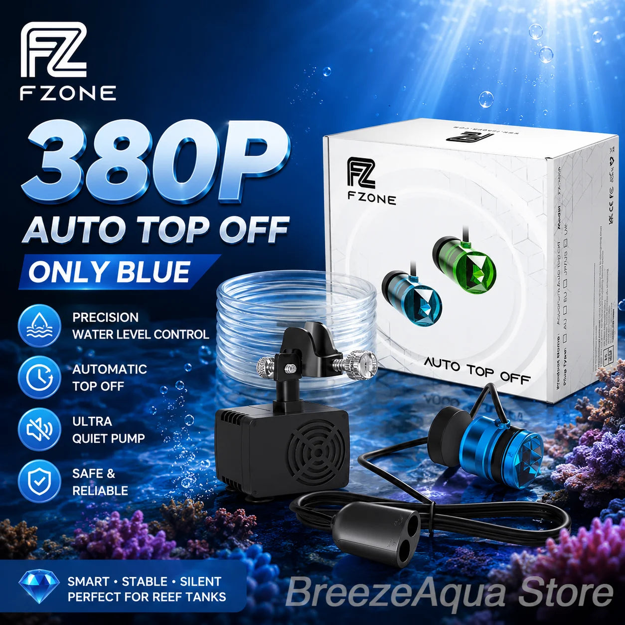 FZONE ATO-380P AUTO TOP Off System Aquarium Water Refill Pump Smart Automatic Accessory For Fish Tanks Aquariums Set Filter