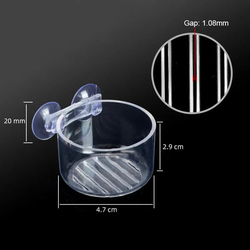 Aquarium Decoration Hanging Fish Tank Mini Crystal Acrylic Glass Pot Polka Water Planting Cylinder Cup Feeding Accessories