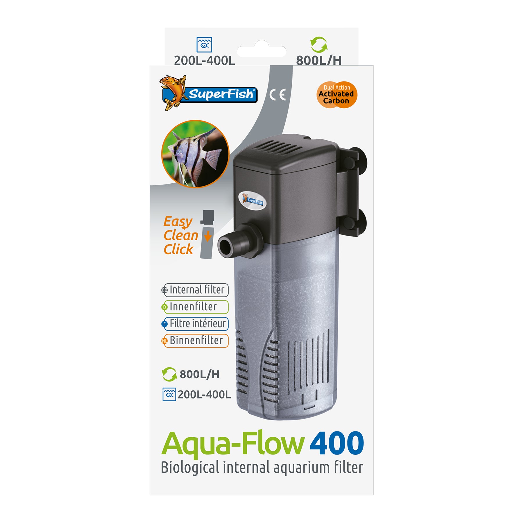 SUPERFISH AQUAFLOW INTERNAL POWER FILTER AQUARIUM SPRAY BAR FISH TANK BIO MEDIA