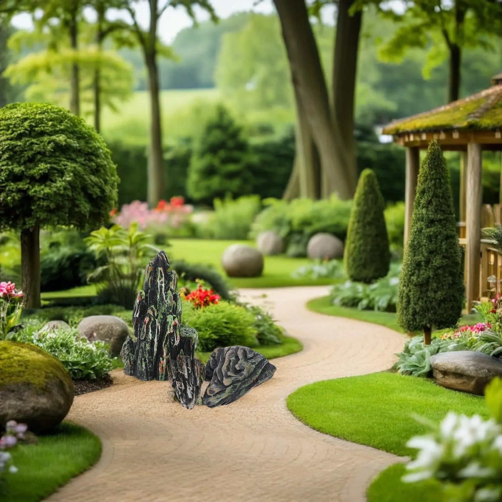3Pcs Mini Rockery Artificial Rock Landscape Decoration Resin Scenic Stones for Zen Garden Aquarium Sand Table Micro Landscape