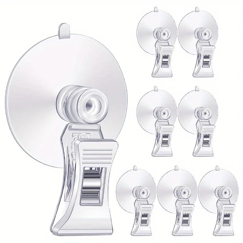 8pcs Fish Seaweed Clip Plant Suction Cup with Clip Feed Holder Clip for Aquarium Fish Tank Accessories