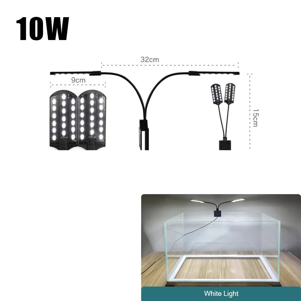 Super Slim LED Aquarium Light Lighting Plants Grow Light 5W/10W/15W Aquatic Plant Lighting Waterproof Clip-On Lamp for Fish Tank