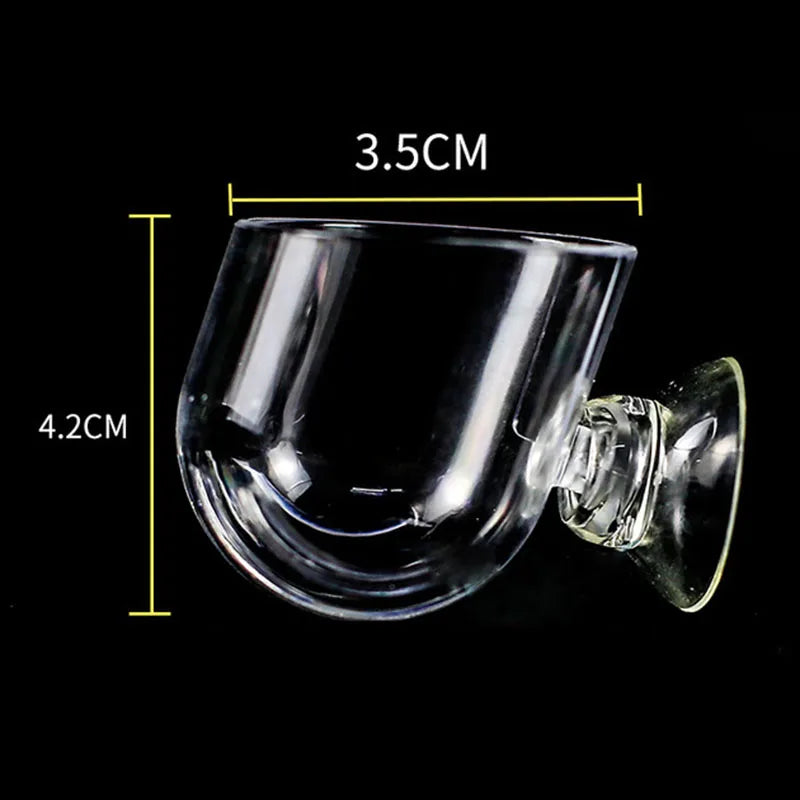 Aquarium Decoration Hanging Fish Tank Mini Crystal Acrylic Glass Pot Polka Water Planting Cylinder Cup Feeding Accessories