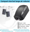 2025 Newest 2 Hole Dual Knab Adjustable Air Pump for Aquarium Oxygen Pump with Built-In Check Valve for Fish Tank