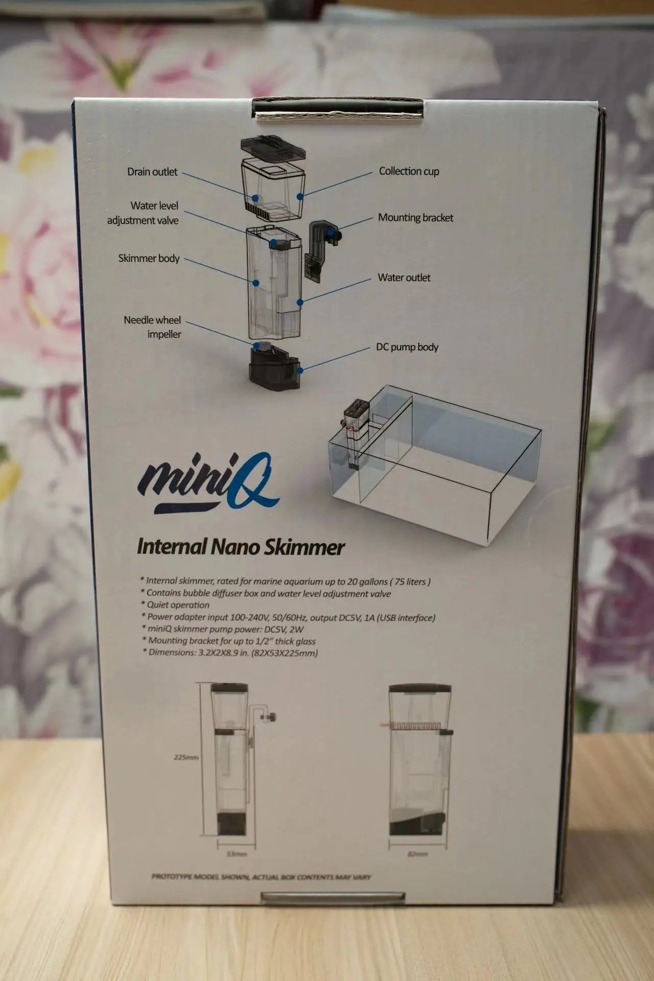 Bubble-Magus Stocked Miniq Nano Protein Skimmer Marine Aquarium Skimmer Saltwater Coral Tank Type Hanging Protein Mini Skimmer