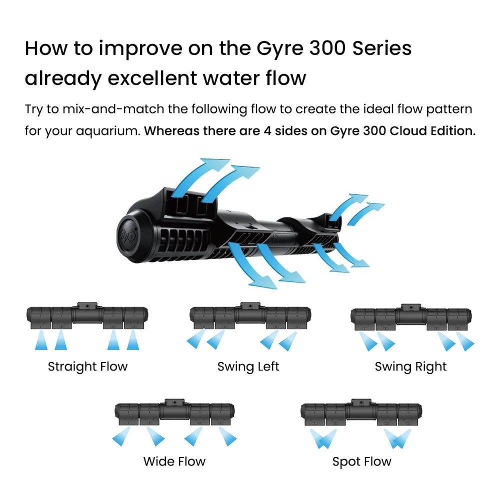 Grye XF-330/350 Cloud Edition Wavemaker Water Flow Pump with 3.2'' TFT LCD Controller for Marine Coral Reef Fish Tank