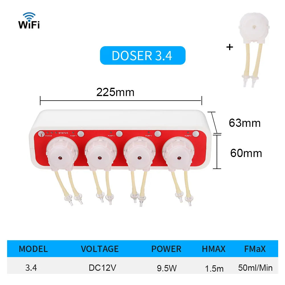 Jebao DC12V DOSER Automatic Titration Pump with WIFI Control Four Outlet Doser for Marine Reef Aquarium Fish Tanks Accessories