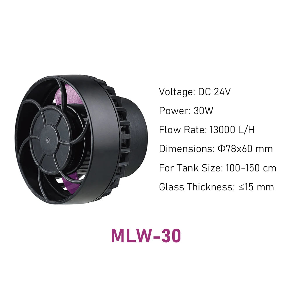 Jebao MLW Series Smart Aquarium Wave Maker Flow Pump Wifi LCD Controller Plastic Wavemaker Pump for Saltwater Freshwater Desktop