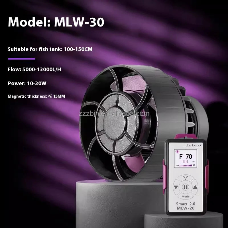 Jebao MLW Series Smart Aquarium Wave Maker Flow Pump Wifi LCD Controller Plastic Wavemaker Pump for Saltwater Freshwater Desktop