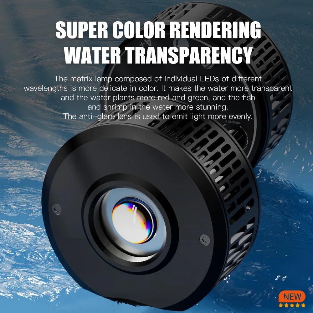 A7 100W Wifi App Controlled LED Light Full Spectrum Freshwater Aquarium Reef Light for Planted Fish Tank RGB White Aluminium